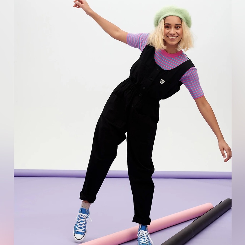 Lucy & Yak Juni Boilersuit Jumpsuit Black Small